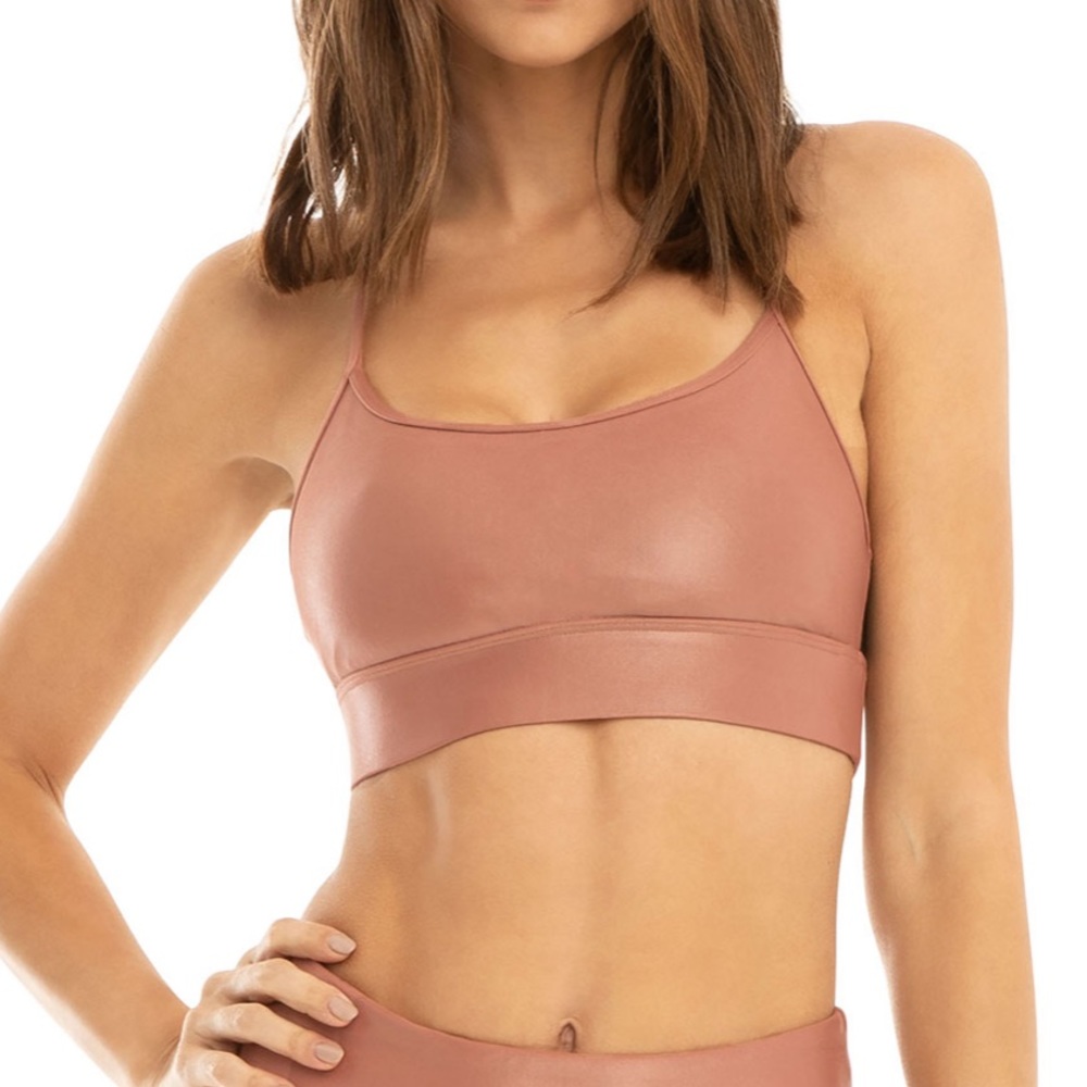 Koral slate infinity sports bra-satin/black